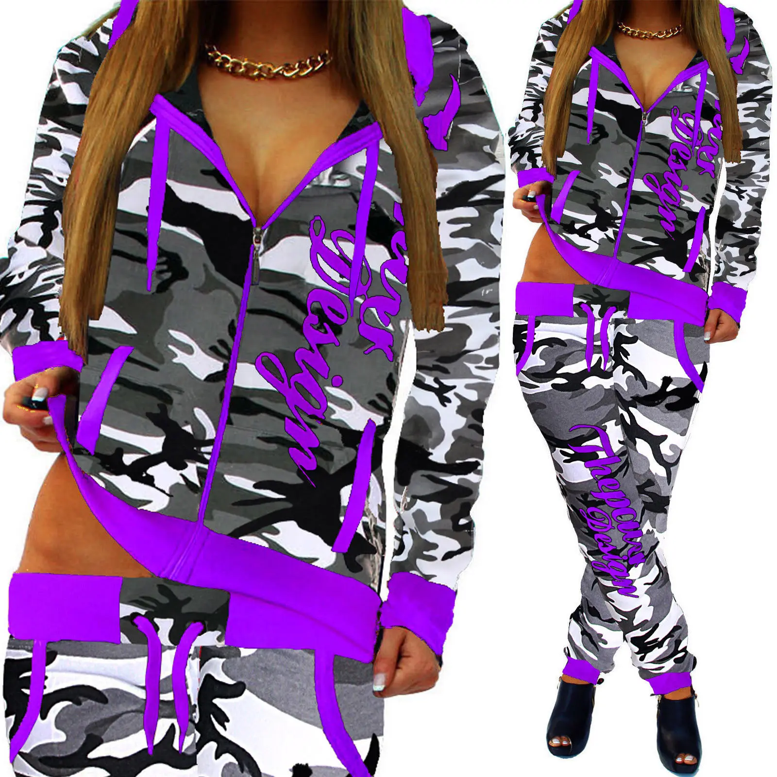 ZOGAA 2018 new 2 piece set women fashion clothing women 2018 Casual camouflage street style sweatsuits for women S-3XL ZOGAA 2018 new 2 piece set women fashion clothing women 2018 Casual camouflage street style sweatsuits for women S-3XL