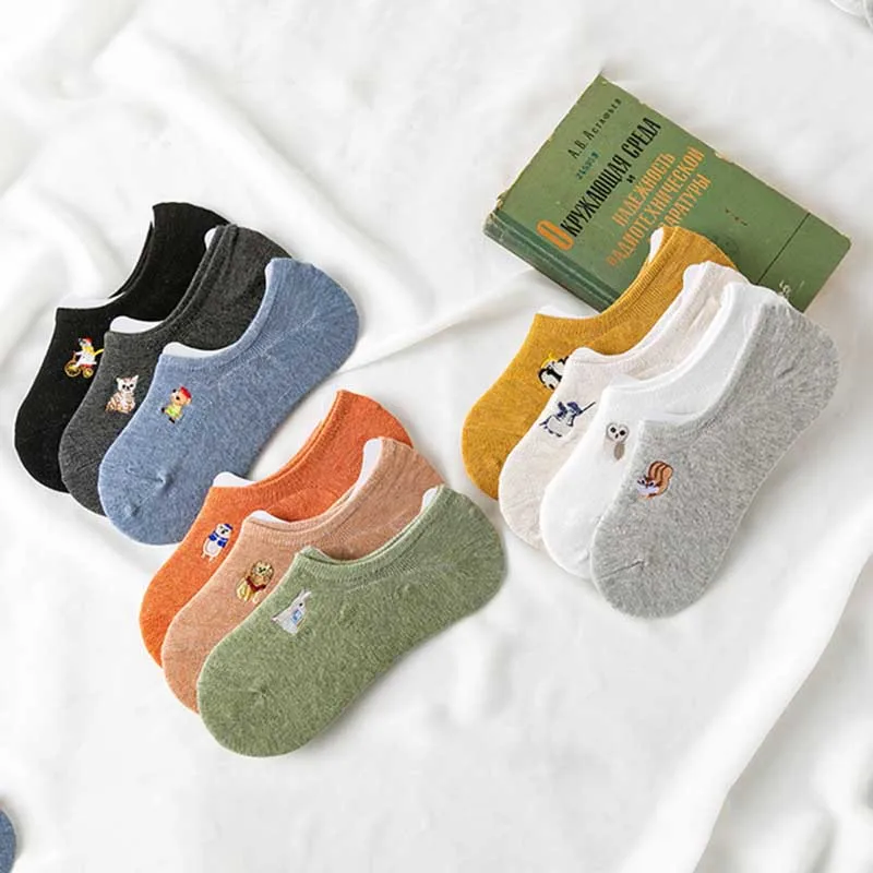 

Spring Summer comfortable Cartoon ankle low cut boat Socks Woman girl hosier popsocket calcetines invisibles short socks