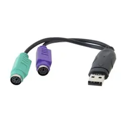 100 шт./лот клавиатура Мышь двойной PS2 PS/2 Mini DIN 6pin USB 2.0 конвертер адаптер кабель для ПК ноутбук, fedex