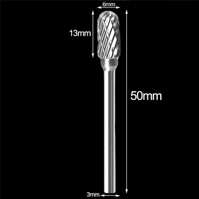 Карбидная Вольфрамовая сталь, Шлифовальная головка, Вольфрамовая сталь, Шлифовальная головка, сверло, двойной срез, карбидный роторный инструмент для снятия заусенцев, набор#2f21