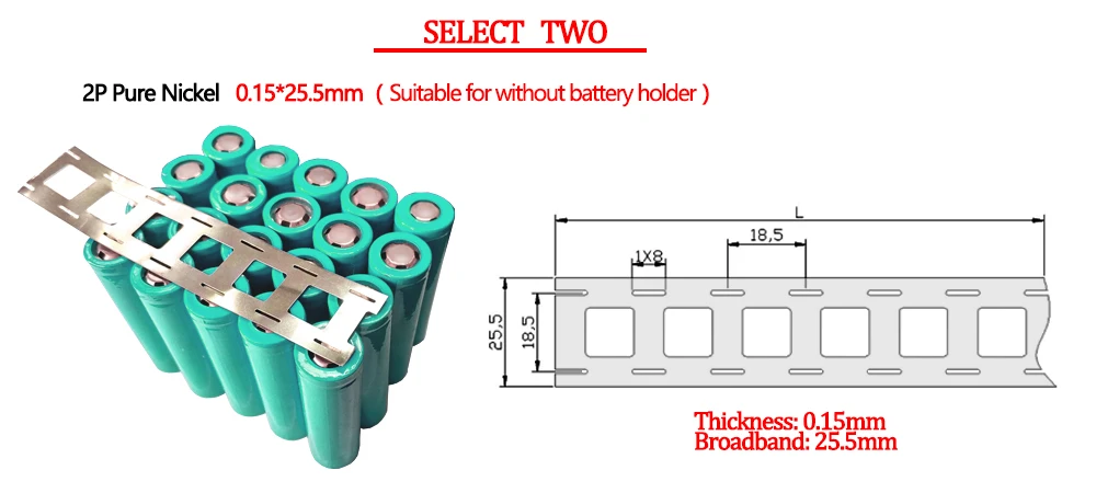 2P 18650 никелевые полосы 0,15*25,5 мм высокой чистоты чистые никелевые полосы для 18650 литиевых батарей упаковка сварочного соединения никелевый ремень