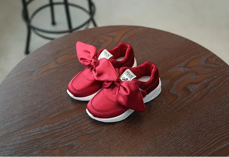 2019New fashion children's shoes spring and autumn girl's bowknot recreational shoes children's shoes breathable athletic shoes