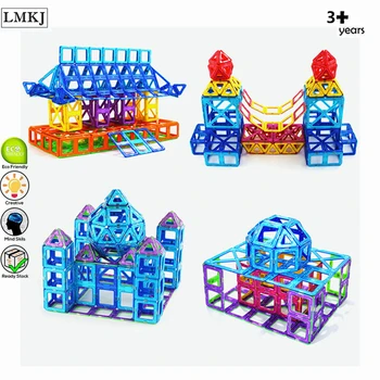 

DIY Mini Magnetic Designer Construction Model Set Building Blocks Plastic Magnets Bricks Kids Educational Toys For Children Gift