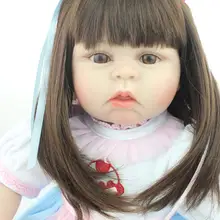 Около 55 см Силиконовые куклы-младенцы Reborn сопровождать Спящая принцессы для девочек куклы ручной работы реалистичные Рождество подарок Brinquedos