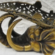 1" Китайский Бронзовый Ручной резьбой Слон глава шампанское виноградного Вина стойку