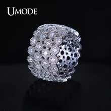UMODE Bohemia Anillos Jewelry Micro CZ Simulated Wide Band Rings For Women Valentine s Day Gifts