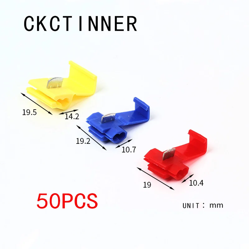 

50PCS Scotch Lock Electric Wire Cable Connectors Quick Splice Terminals Crimp Non Destructive Without Breaking Line AWG 22-18