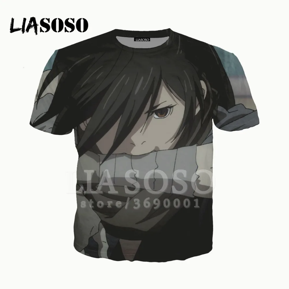 LIASOSO/футболка унисекс с 3D принтом аниме Dororo летняя футболка Harajuku пуловер в стиле