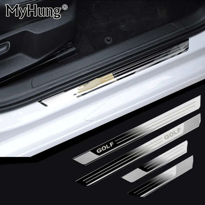 2011 Volkswagen Golf Accessories Slim Stainless Steel Door Sill Scuff Plate For Volkswagen Golf 6 Golf 7