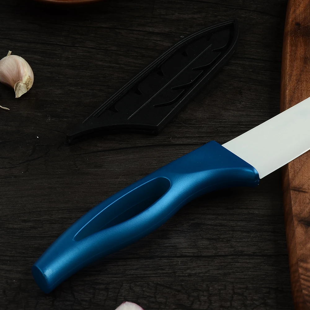 Синие кухонные ножи с полой ручкой 3,4, 5 дюймов+ Овощечистка, высокий класс керамический нож, набор из 4 предметов, горячая распродажа, XYJ, фирменные кухонные инструменты