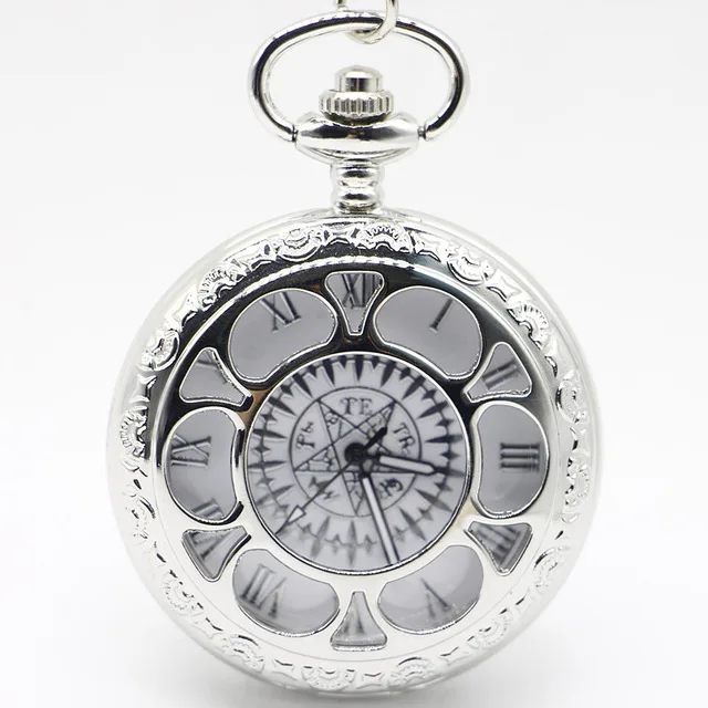 Винтажный кулон полые изысканные решетки элегантный ретро подарок для мужчин и женщин карманные часы с серебряным кварцем ожерелье цепочка Pocketwatch