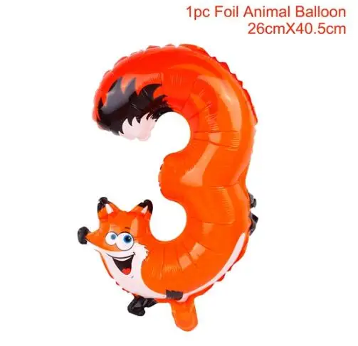 Шар в виде животного, джунгли для вечеринки в стиле сафари, воздушный шар 0, 1, 2, 3, 4, 5, 6, 7, 8, 9 цифр, воздушный шар в виде джунглей, животное, подарок на день рождения - Цвет: 3