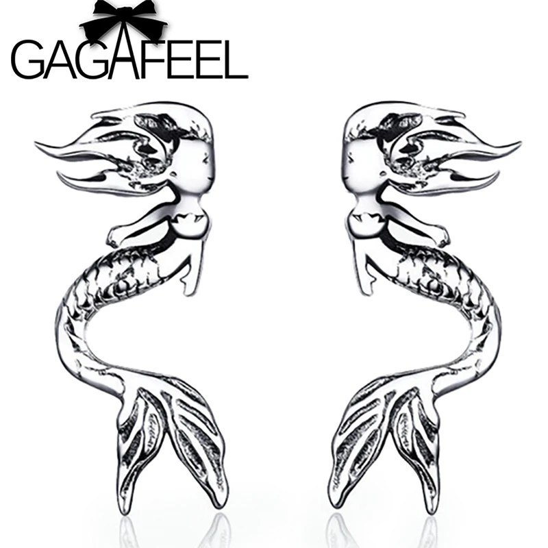 GAGAFEEL 925 стерлингового серебра винтажные женские платья фигура серьги для женщин Серебряные Ювелирные изделия Подарки для девочек