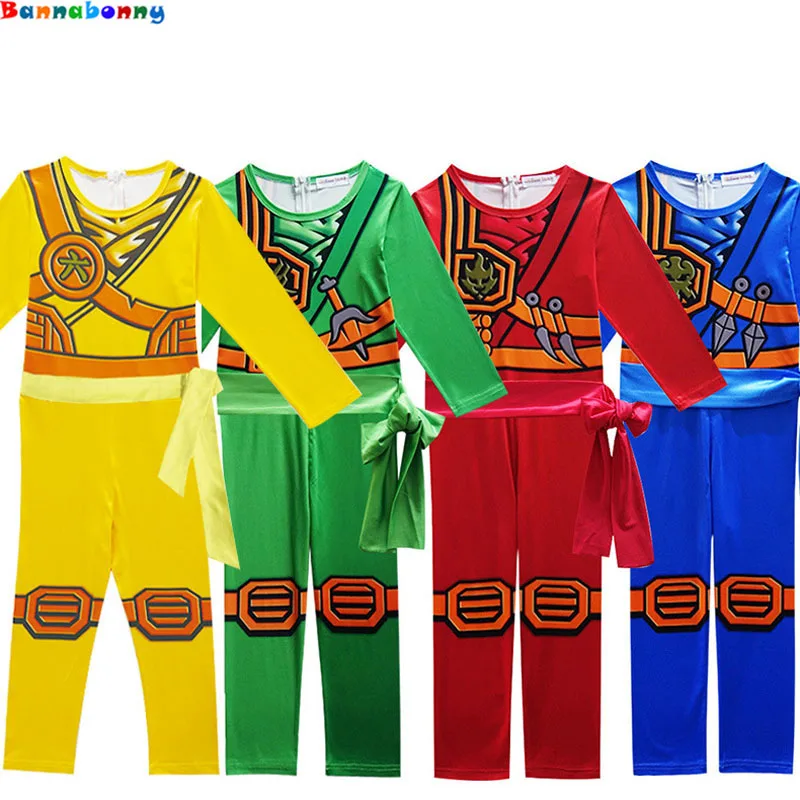 

Ninjago Cosplay Costume Boys Clothes Sets Children Halloween Fancy Party Dress Up Ninja Cosplay Superhero Suits Boy Jumpsuits