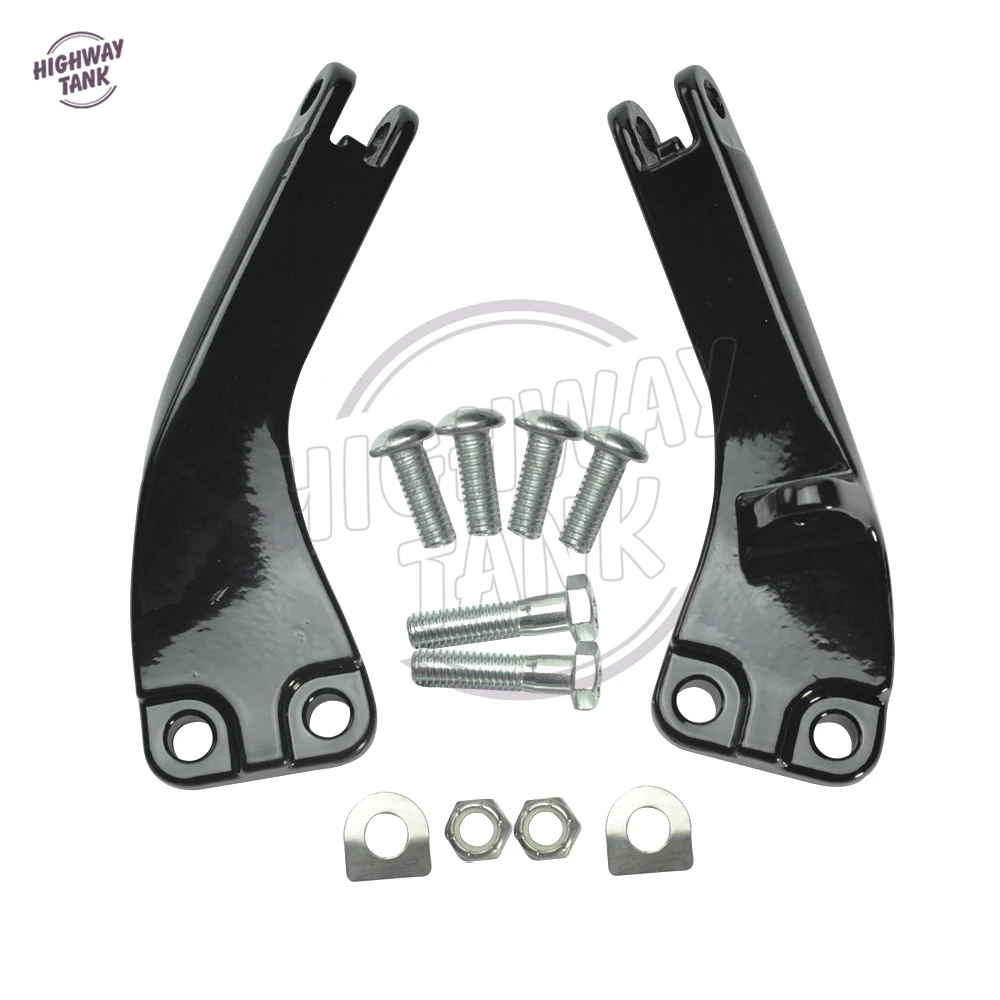 Black Motorcycle Foot Peg Mounting Brackets Moto Mounts case for Harley