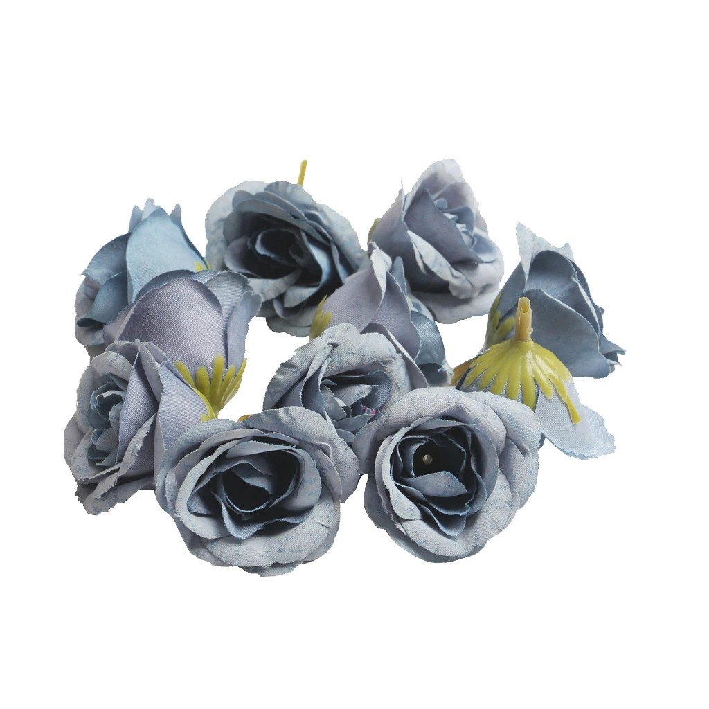 New Hot Sale 10pcs Decorative Artificial Silk Rose Flower Head for Wedding Party Home Decor Photo Albums DIY Hats Clothes Favors