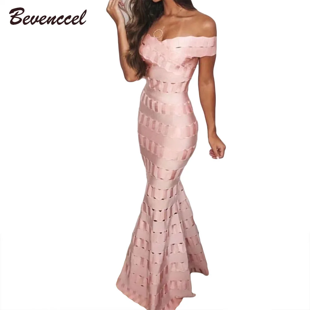 2018 Women Chic Maxi Dress Sleeveless Slash Neck Jacquard A Line Celebrity Bodycon Floor Length Vestidos Evening Party Dress