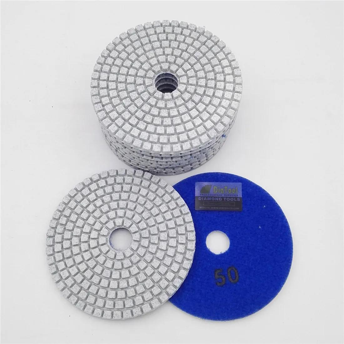 DIATOOL 10pcs 50 Diameter 100mm White Resin Bond Sanding Discs 4