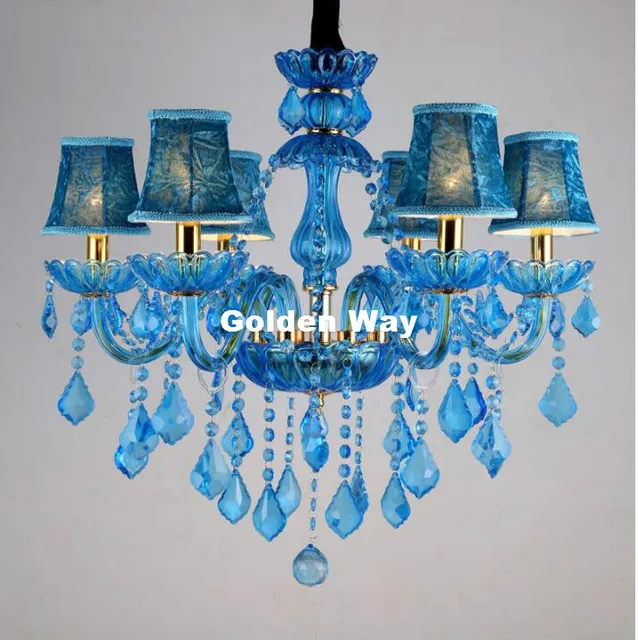 Blue Crystal Chandelier Lighting Luxury Light Modern Blue Crystal Chandelier Lighting Luxury Light Modern For Bar Ktv Coffee E14 Decor