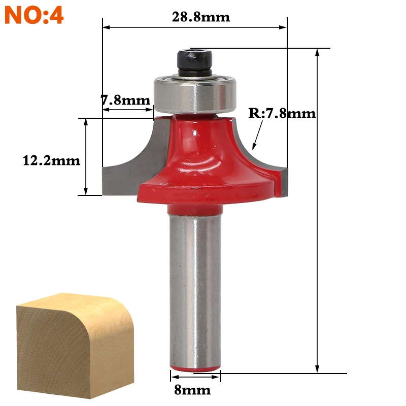 1 шт. 8 мм хвостовик древесины маршрутизатор бит прямой Концевая фреза триммер очистка заподлицо отделка угловая круглая бухта коробка биты инструменты фреза