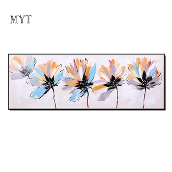 

MYT 2 Colors Flower Wall Art Pictures High Quality 100% Hand Painted Oil Painting On Canvas For Picture Home Decoration Unframed