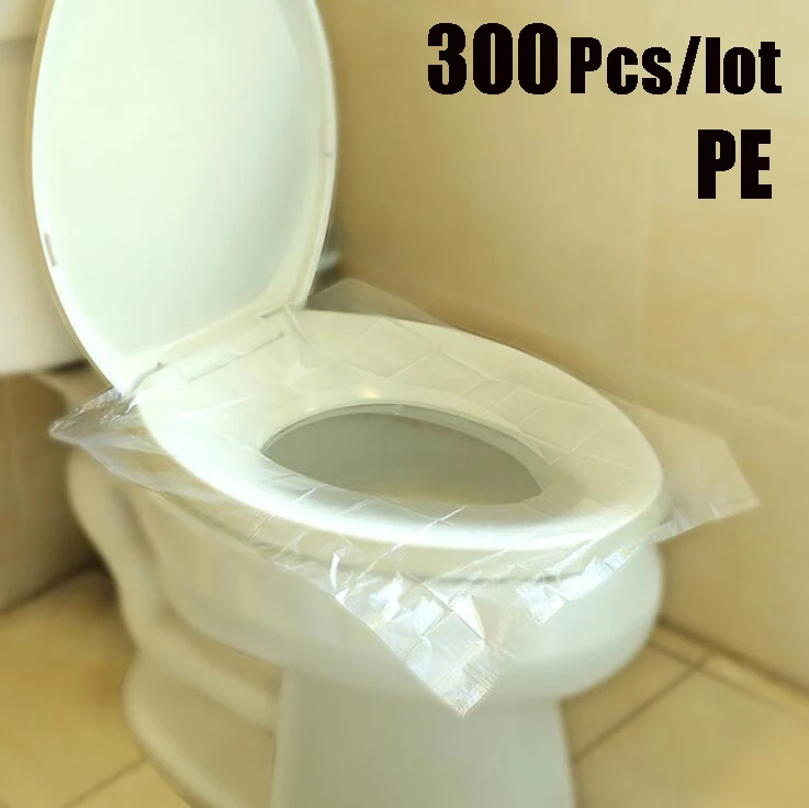 300Pcs PE Waterproof Potty Bathroom Disposable Toilet Seat Cover