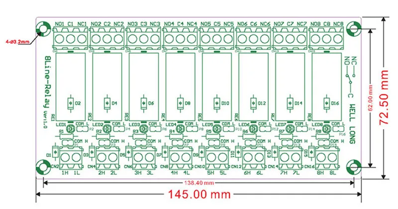 DIN рейку 8 DPDT 5A Модуль интерфейса реле питания, JW2SN-DC24V реле