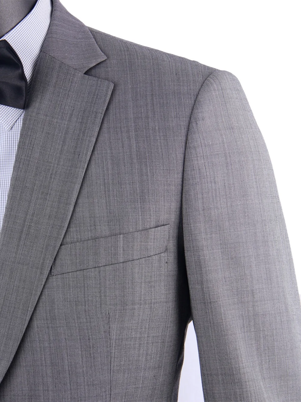 Stylish Grey Sharkskin Business Men Suits Tailor Made Slim Fit Smooth Worsted Wool Blend Wedding Suits For Men Groom Suit Stylish Grey Sharkskin Business Men Suits Tailor Made Slim Fit Smooth Worsted Wool Blend Wedding Suits For Men Groom Suit