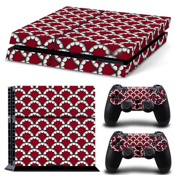 

free drop shipping red popular pattern design sticker wrap for PS4 console and2controllers skin sticker decals covers#TN-P4-0632