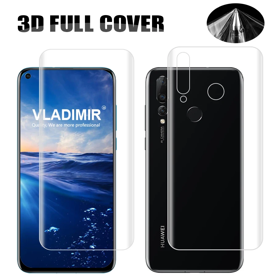 Vladimir 2Pcs/lot Front and Back 3D Transparent Full Cover Soft TPU for Huawei Nova 4 Clear Screen Protector Film | Мобильные