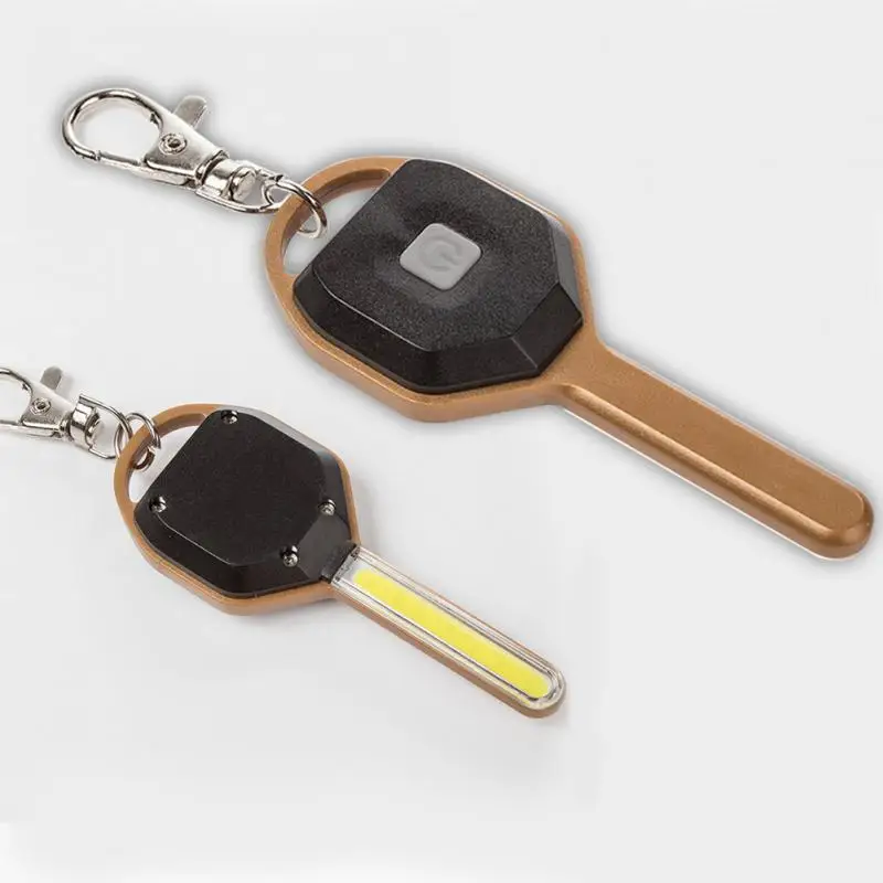 

New Mini Multifunction ABS plastic LED Flashlight Portable CR2032 buckle Battery 2 Modes Flashlight Key Shape Torch Keychain