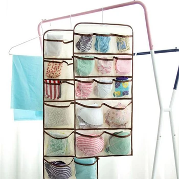 

Double Sided Hanging Storage Bag Breathable Bra Underwear Socks Hanging Storage Pockets Closet Clothing Hanger Storage Organizer