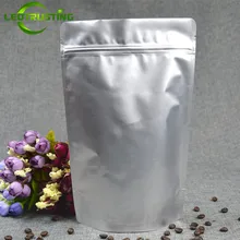 Leotrustting – sac à fermeture éclair en aluminium, 50 pièces, mat, argent, sac d'emballage de café, grains, thé, Fidget Spinner, jouets