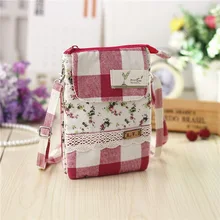 Хлопковый клетчатый Цветочный Женский кошелек Органайзер Кошелек для денег женский маленький чехол для телефона женский клатч для девочек