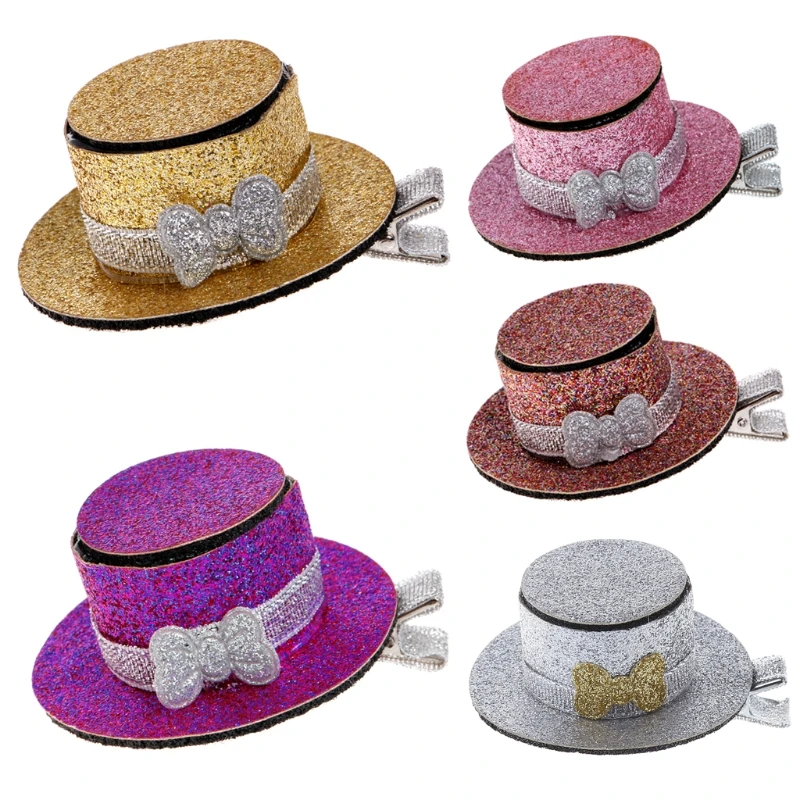 

Lovely Pet Dog Cat Puppy Hairpin Sequin Top Hat Hair Clip Grooming Accessories