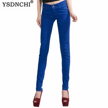 

YSDNCHI Women High Waist Jeans Leggings Women's Pants White Black Bodycon Stretch Trousers For Women Autumn Candy Pencil Pants