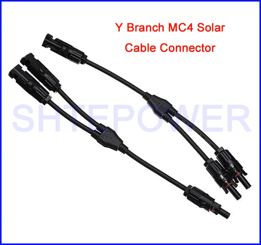 

Solar panels system cable connector MC4 2Y style one pair of two pcs parallel connect multiple panels