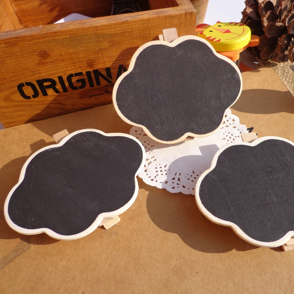

5pcs Cloud Shape Wooden Party Blackboard Clip Chalkboard Clips Gift Message Wood Cards Pegs Clips for Party Decor