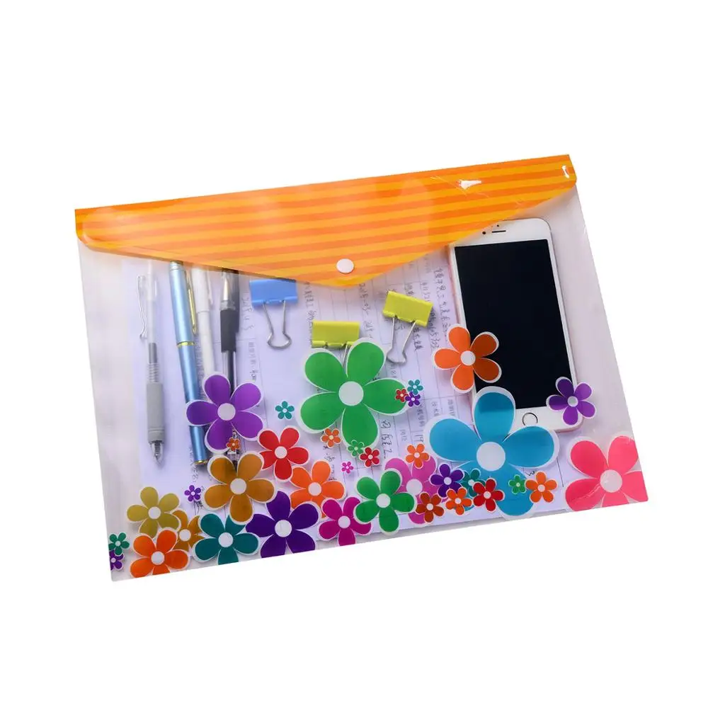 

TOPPER 1pcs freeshiping FC/A4 size transparent printed Plastic document bag Folders Filing Paper Storage Office School Supplies