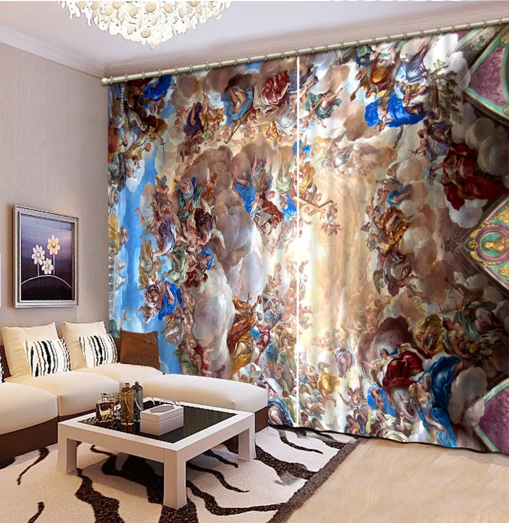 

High Quality Europe style Bedding room 3D Curtains 3D Window Curtains For Bedding room