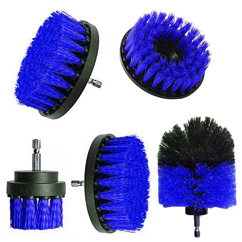 kit de accesorio de taladro inalámbrico potente y potente de alta eficiencia para bañeras blue Juego de cepillos de limpieza de cerdas de nailon kit de limpieza de 3 uds