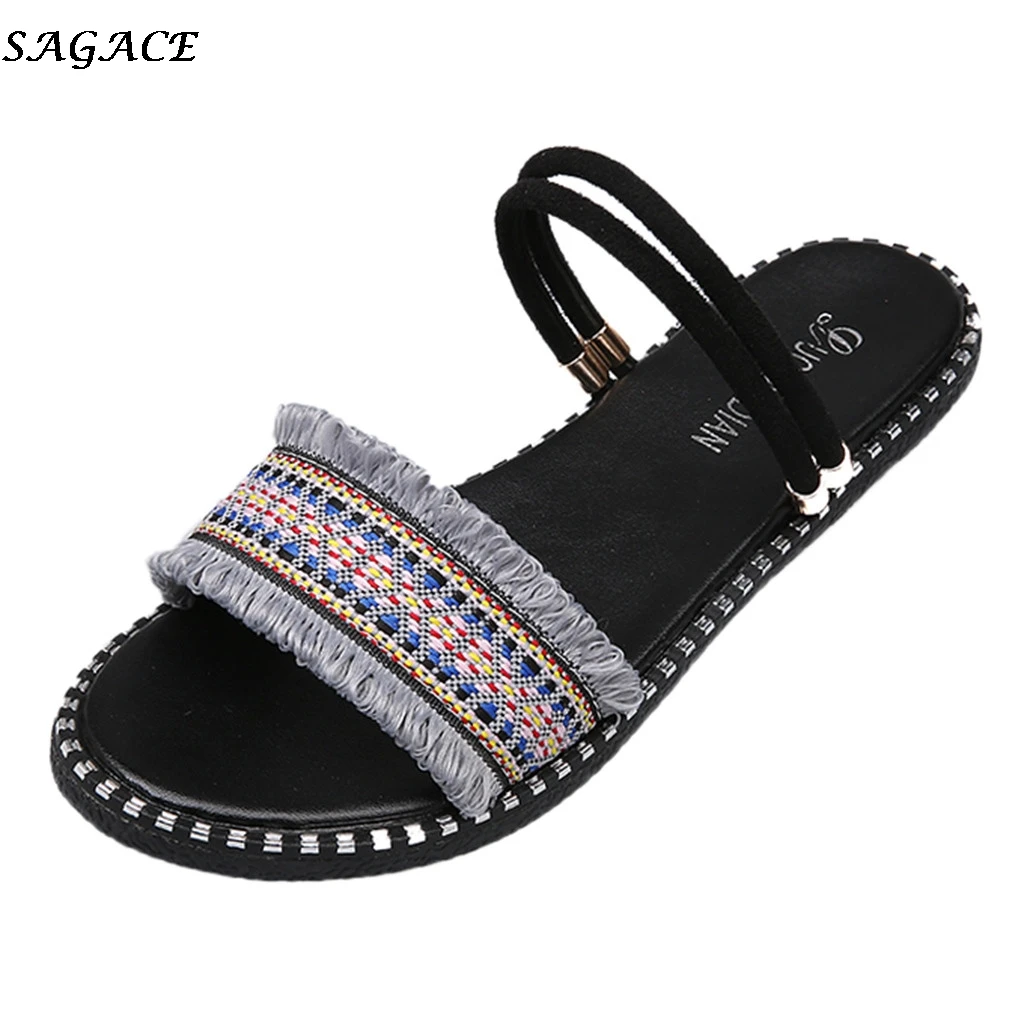 

SAGACE Sandals women Fashion Gladiator Sandals Women Summer Flat Shoes Female Bohemian Style Causal Beach Sandal shoes woman #3