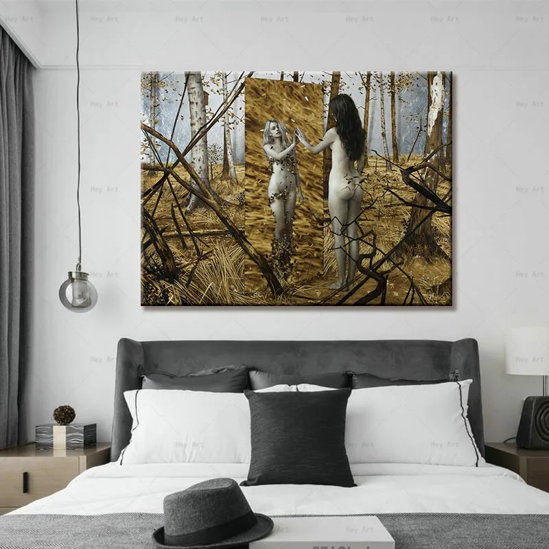 figure art poster abstract Wall Painting Living Room hd printed beauty canvas Unframed prints Forest Landscape Picture