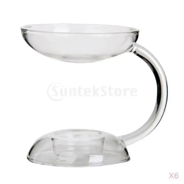

6PCS GLASS CANDLESTICK TEALIGHT CANDLE HOLDER CANDLEHOLDER AROMA OIL BURNER DIFFUSER CENSER BURNER