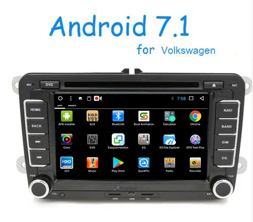 Cheap New 2 Din 7 inch Quad core Android 7.1 vw Car Radio for Polo Jetta Tiguan passat b6 cc fabia mirror link wifi Radio CD indash 1