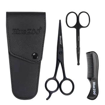 

3 Pcs/set Man Beard Care Kit Mustache Scissors & Comb Nose Hair Clipper Trimming Tool High Quality