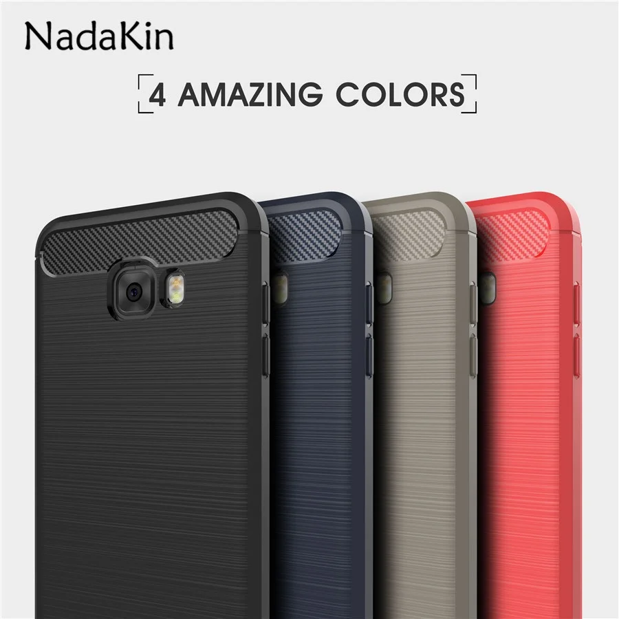 

for Samsung Galaxy C7 Pro Cover Luxury Ultra Thin Slim Soft TPU Silicone Brushed Carbon Fiber Texture Phone Case for C7 Pro