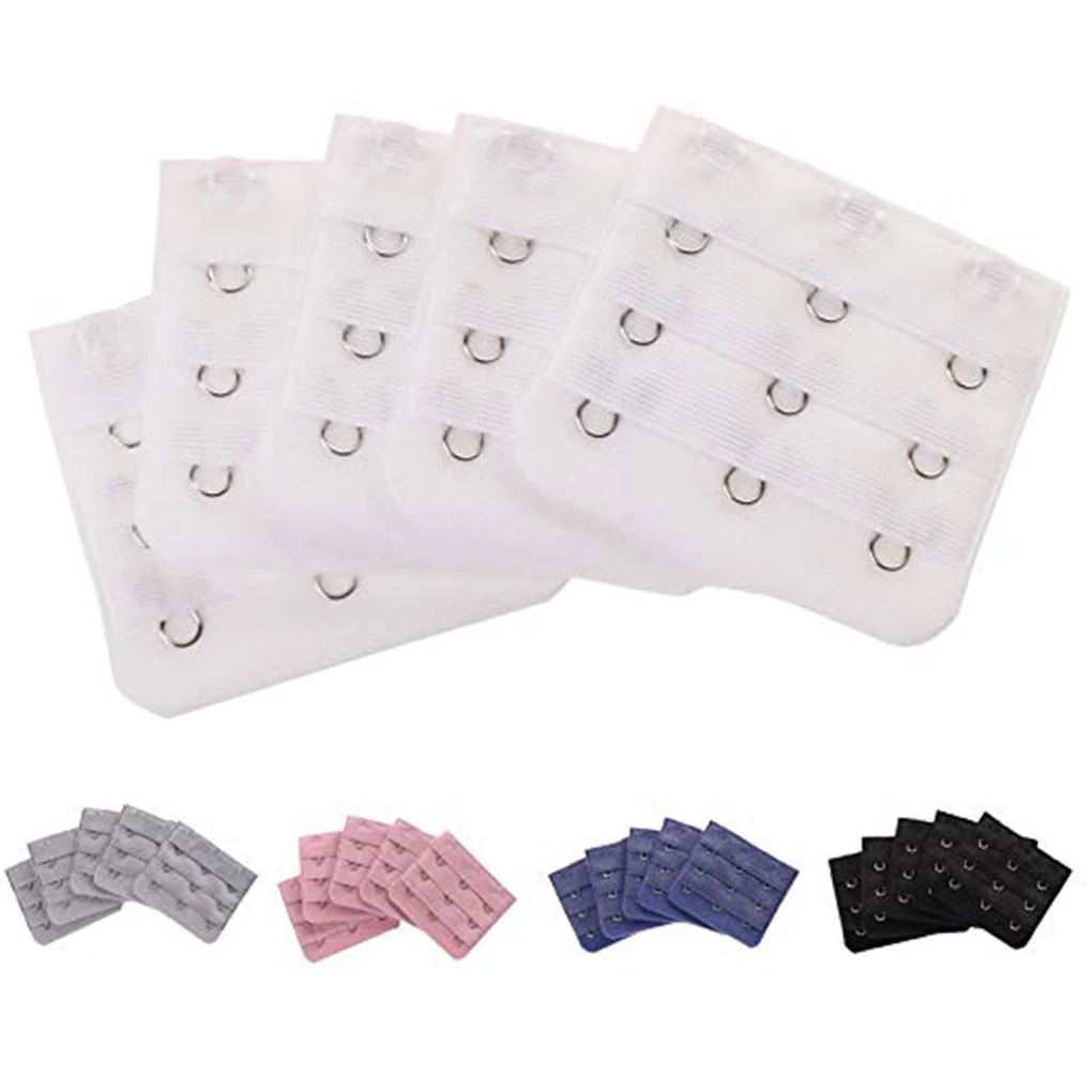 

5Pcs Bra Extenders Underwear Strap Clasp Extension 3 Rows 3 Hooks Ladies Bra Adjustable Belt Buckle
