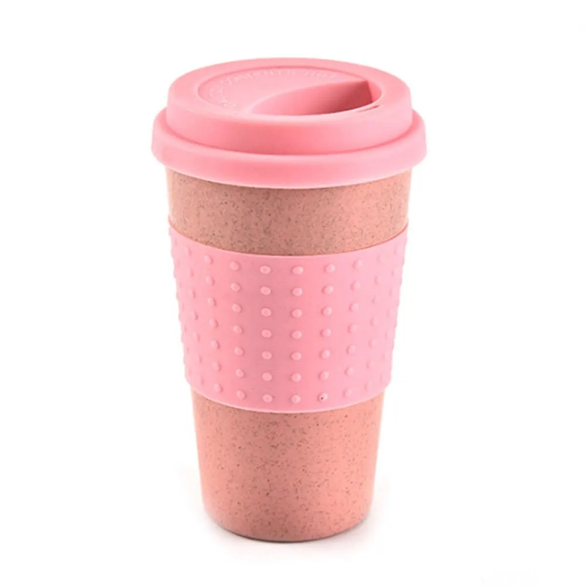 Одноцветные многоразовые стаканчики для кофе, высококачественные Нескользящие Экологичные кофейные кружки для путешествий, легко чистятся - Цвет: Розовый
