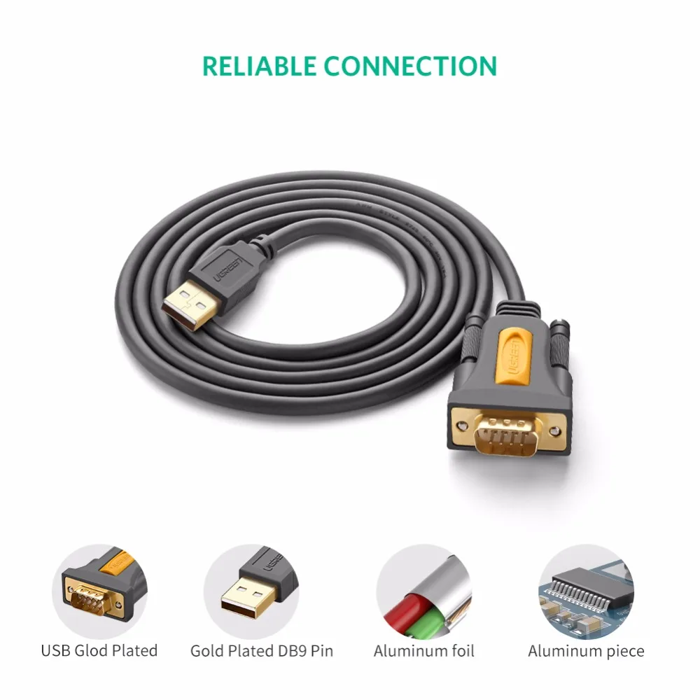 Ugreen Высокое качество USB2.0 к RS232 COM порту последовательный PDA 9 DB9 pin Кабельный